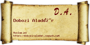 Dobozi Aladár névjegykártya